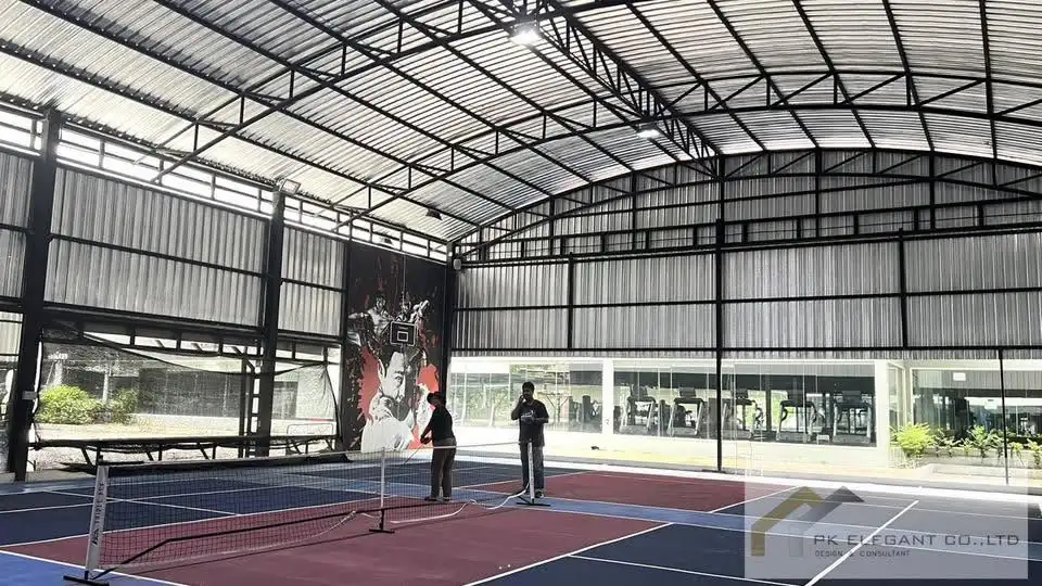 สำรวจพื้นที่และโครงหลังคาสนามพิกเคิลบอล